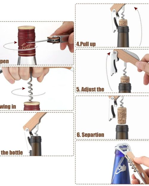Corkscrew Wine Bottle Opener Beechwood