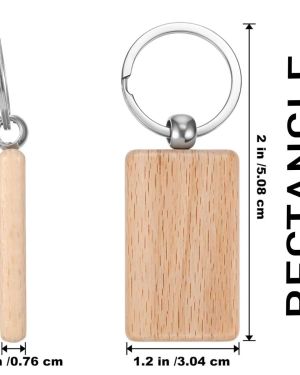 Rectangle Keychain Beechwood