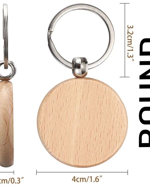 Round Keychain Beechwood