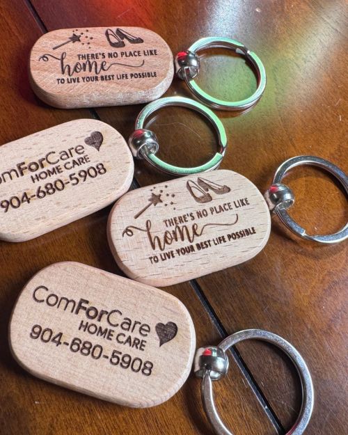 Square Round Keychain Beechwood